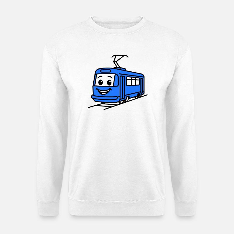 Straßenbahn-Cartoon - Unisex Pullover - Weiß