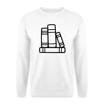 Bücherstapel Lesen Buchclub Lehrer Bibliothek - Unisex Pullover - Weiß - Vorne