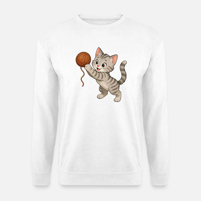 Kitten with wool - Unisex Sweatshirt - white