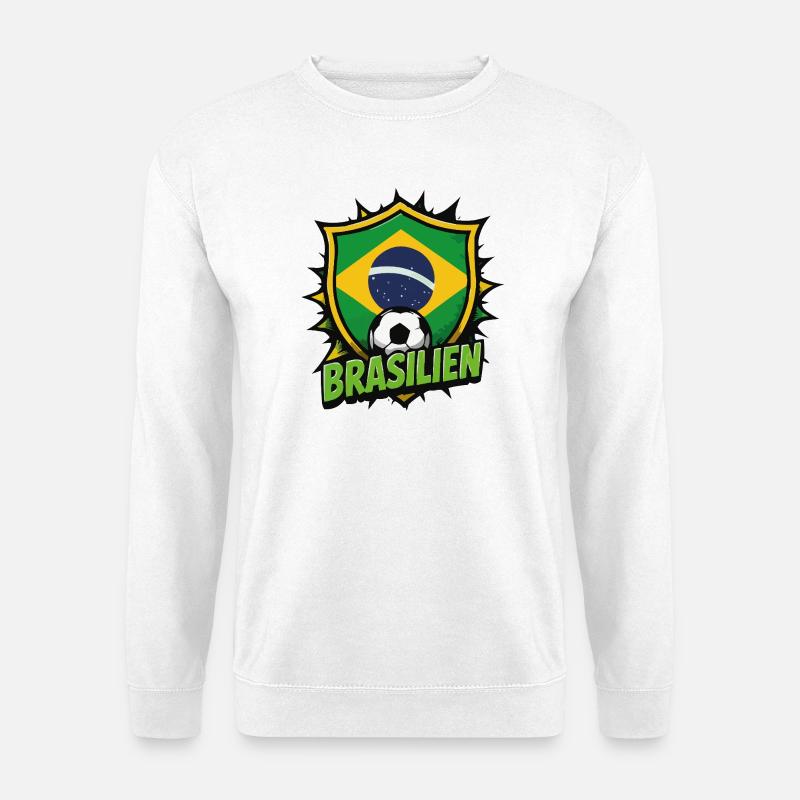 Brasilien Fußball Shield - Unisex Pullover - Weiß