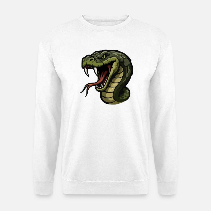Cobra Head Cartoon Print - Unisex Sweatshirt - white