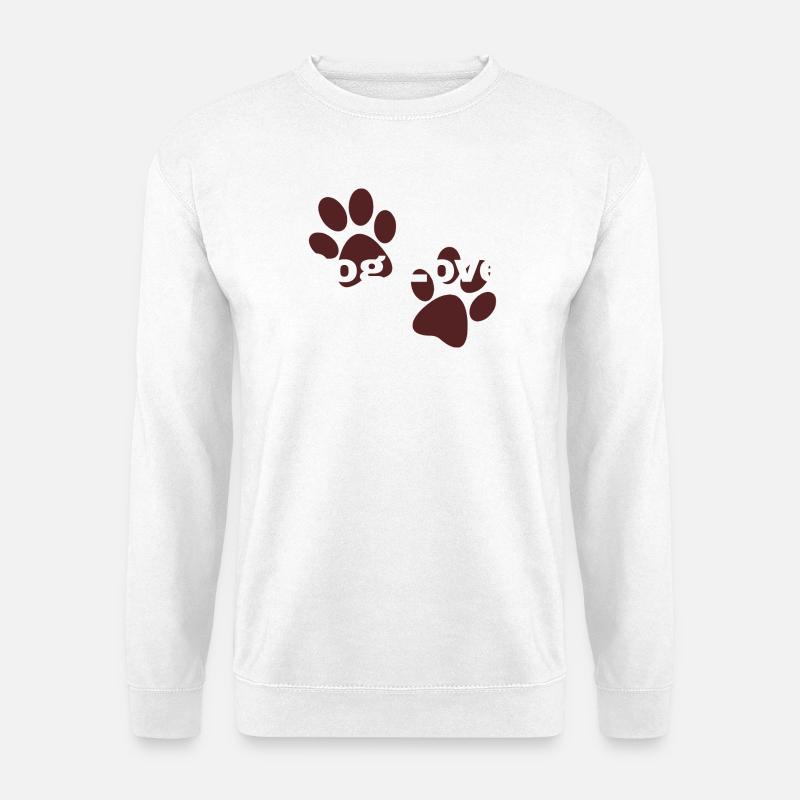 Dog Love – Pfoten Paar - Unisex Pullover - Weiß