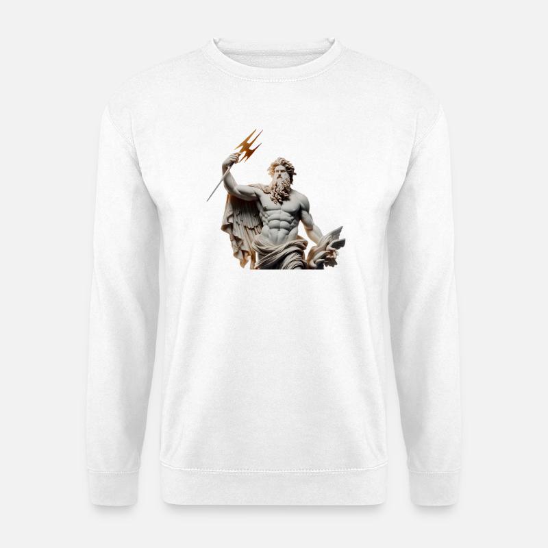 Zeus Donnergott Statue - Unisex Pullover - Weiß