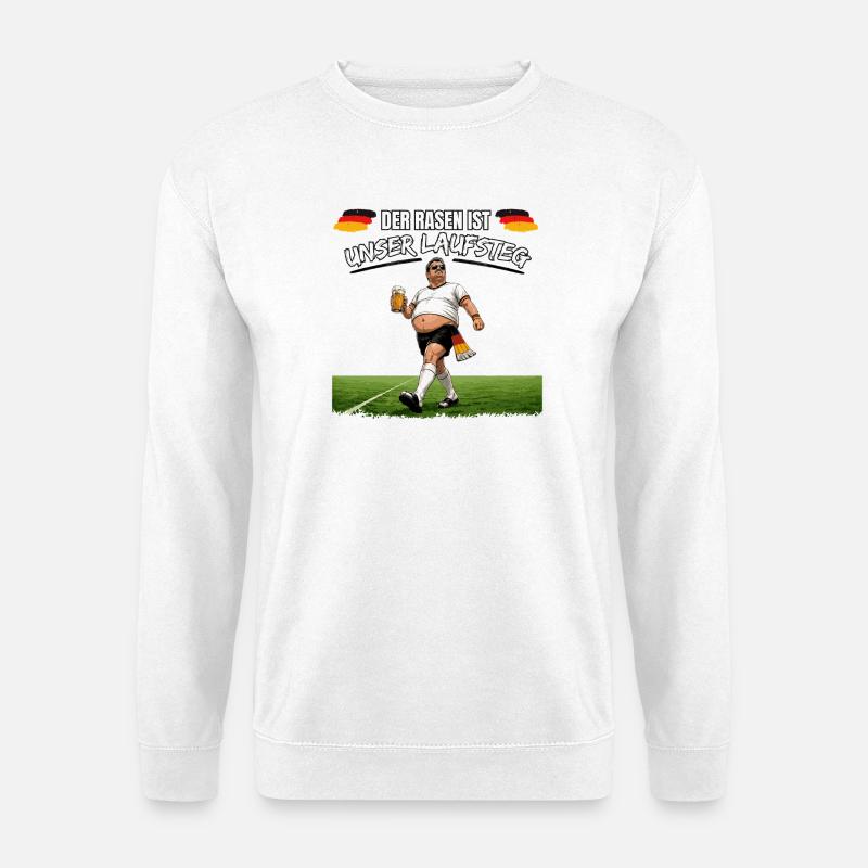 Deutscher Fußballfan mit Bier - Unisex Pullover - Weiß