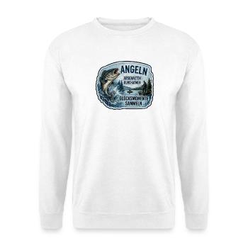 Angeln – Abschalten und Durchatmen - Unisex Pullover - Weiß - Vorne
