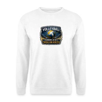 Volleyball – Erfolg im Herzen - Unisex Pullover - Weiß - Vorne