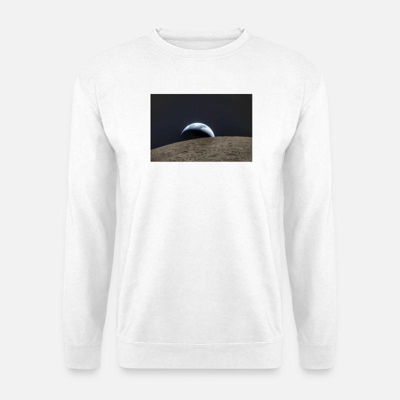 Earth over lunar surface - Unisex Sweatshirt - white
