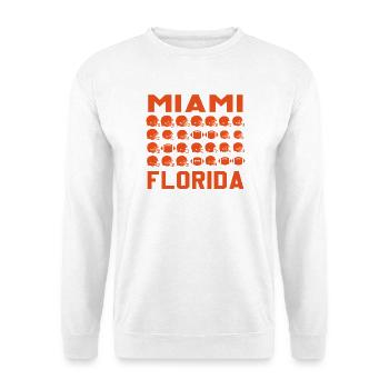 Miami Florida Football-Grid - Unisex Pullover - Weiß - Vorne - Alina (178cm) & Michal (187cm)