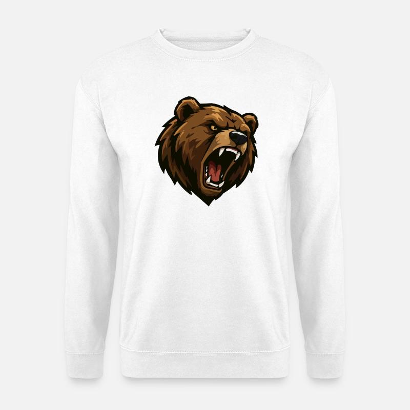 Braunbär Cartoon - Unisex Pullover - Weiß
