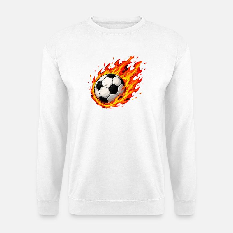 Fußball im Feuer - Unisex Pullover - Weiß