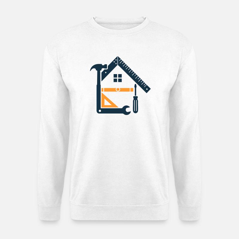 Haus aus Werkzeug Handwerker Logo - Unisex Pullover - Weiß