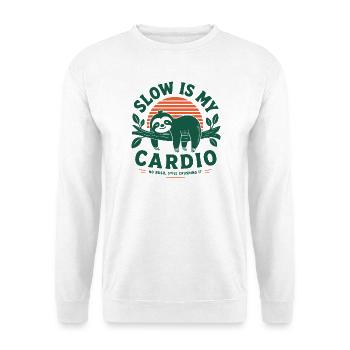 Slow Is My Cardio Faultier - Unisex Pullover - Weiß - Vorne
