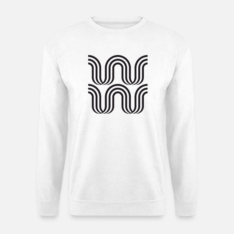 Wavy Arch Monochrome Pattern - Unisex Sweatshirt - white