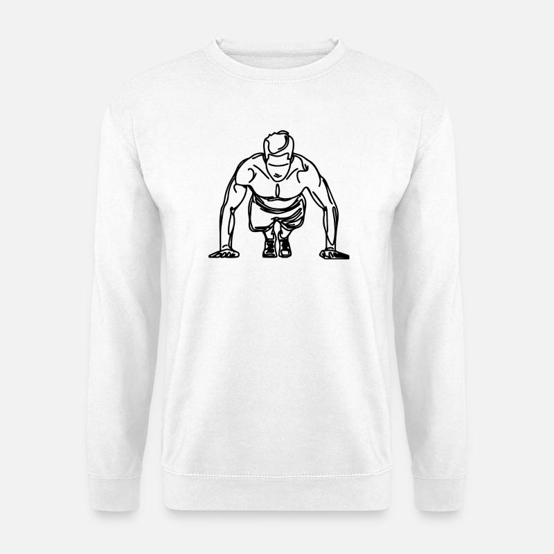 Bodybuilder Zeichnung - Unisex Pullover - Weiß