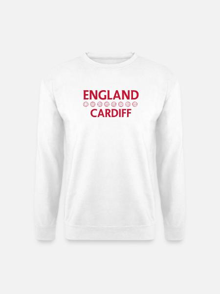 England Cardiff Fußballwappen - Unisex Pullover - Weiß