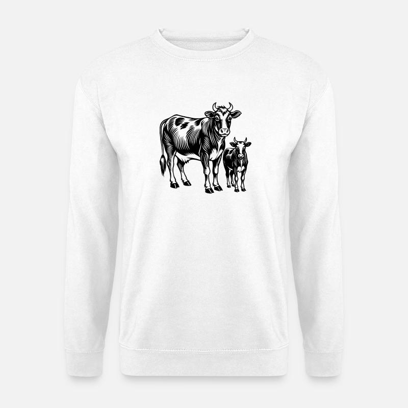 Kuh und Kalb - Unisex Pullover - Weiß