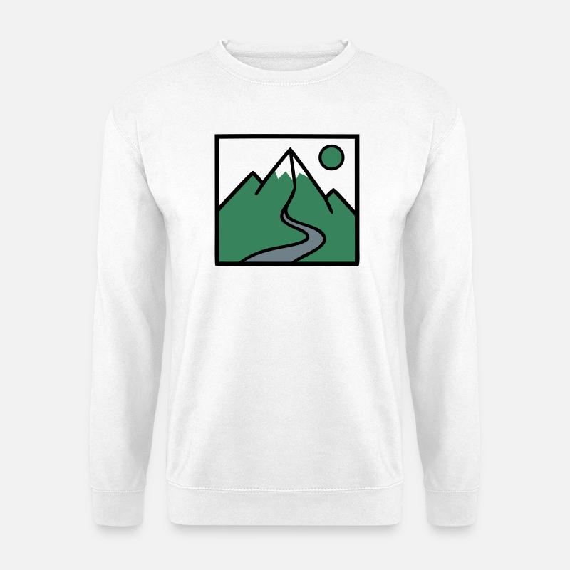 Berglandschaft Wanderweg Wandern Bergsteiger - Unisex Pullover - Weiß