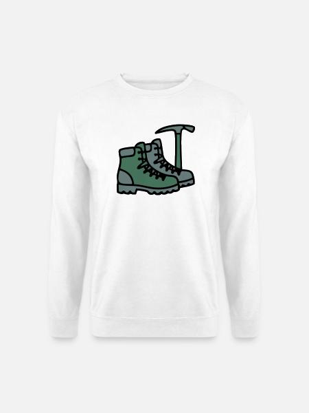 Wanderschuhe Eispickel Bergsteiger Alpen Wanderer - Unisex Sweatshirt - white