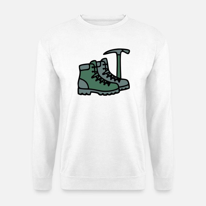 Wanderschuhe Eispickel Bergsteiger Alpen Wanderer - Unisex Pullover - Weiß