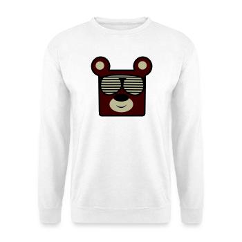 Ours avec des lunettes de soleil rétro - Sweat-shirt Unisexe - blanc - Devant