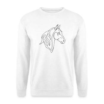Minimalist Horse Line Art Elegant Line Design - Unisex Sweatshirt - white - Front