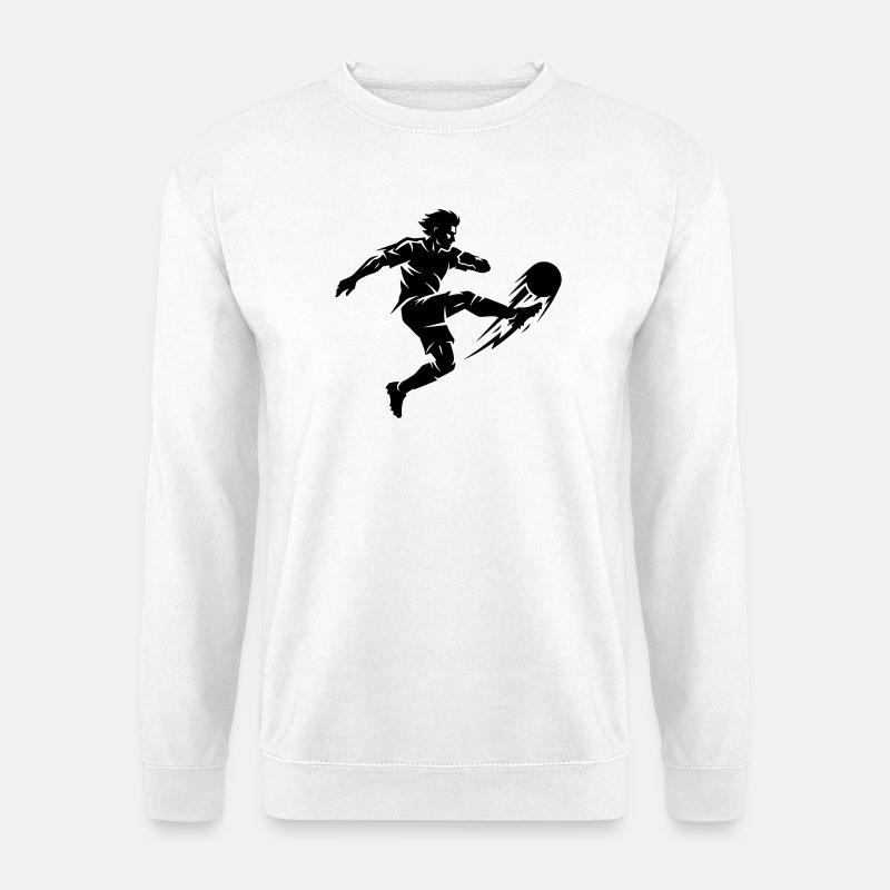 Fussballer Silhouette - Unisex Pullover - Weiß