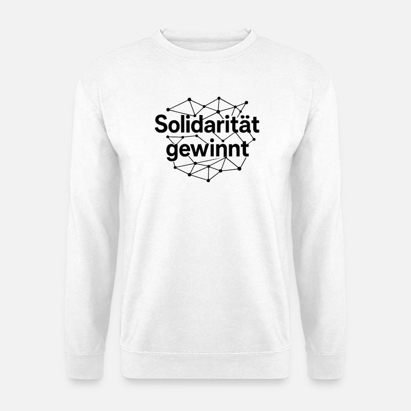 Solidarität Gewinnt Statement Spruch - Unisex Pullover - Weiß