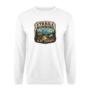 Trail Running Is My Therapy Badge - Unisex Sweatshirt - white - Front