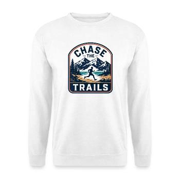 Badge de coureur de montagne Chase the Trails - Sweat-shirt Unisexe - blanc - Devant
