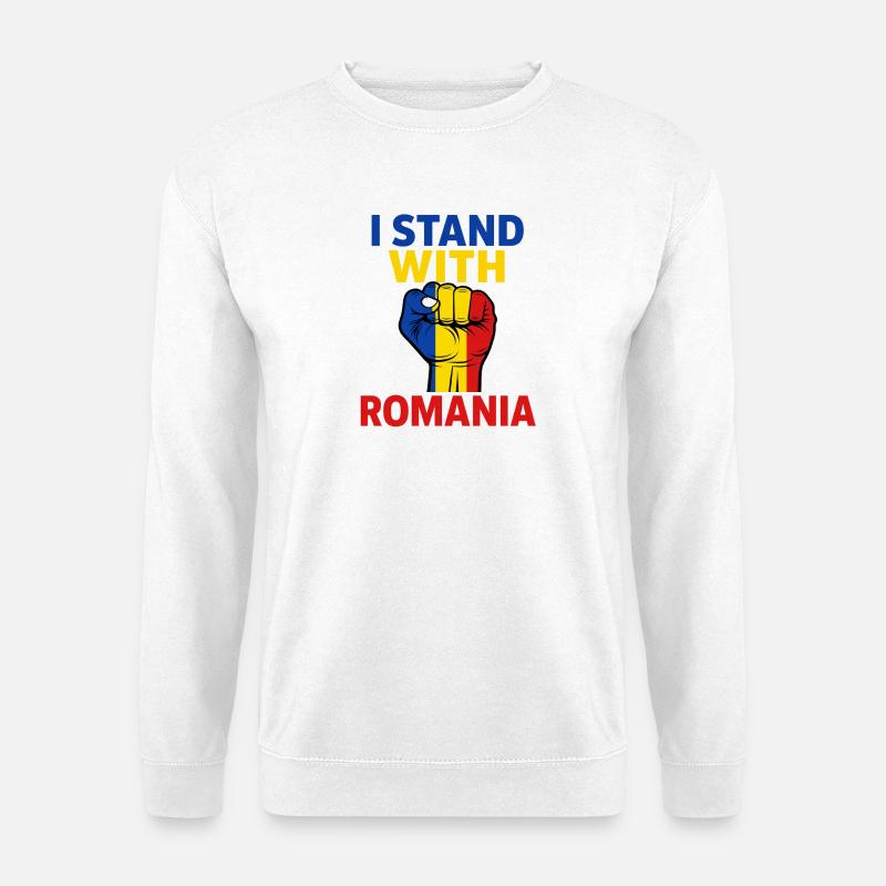 Support for Romania - Unisex Sweatshirt - white