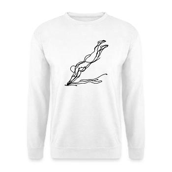 Dessin de nageurs - Sweat-shirt Unisexe - blanc - Devant