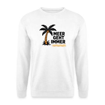 Orangen Palme am Meer - Unisex Pullover - Weiß - Vorne