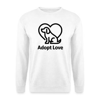 Adopt Love Pfotenherz - Unisex Pullover - Weiß - Vorne