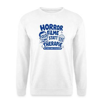 Horror Filme statt Therapie Zombie - Unisex Pullover - Weiß - Vorne