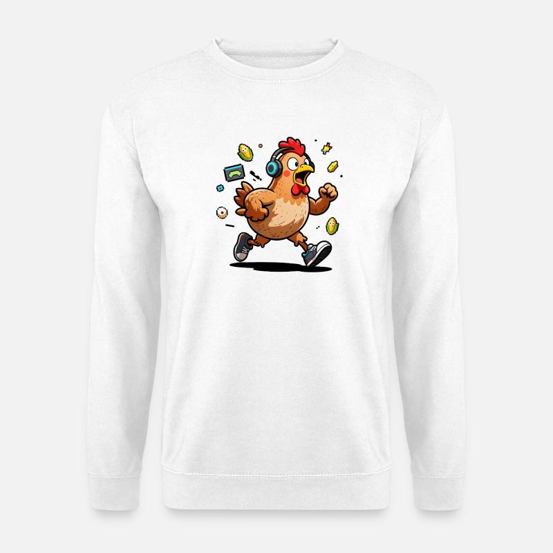 Free-range player rooster chicken - Unisex Sweatshirt - white