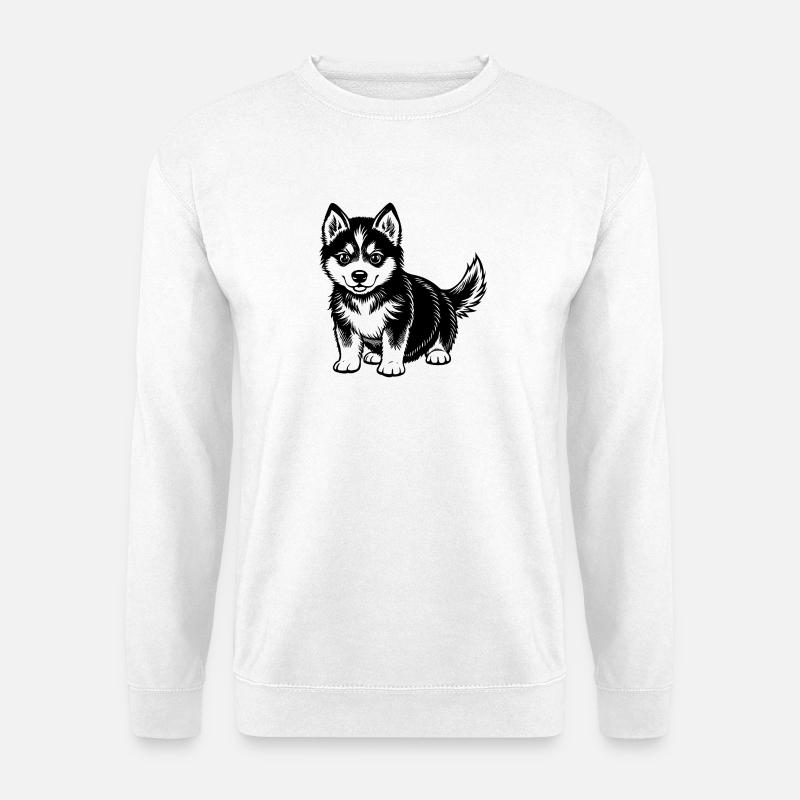 SÜSSER HUSKY-WELPE - Unisex Pullover - Weiß