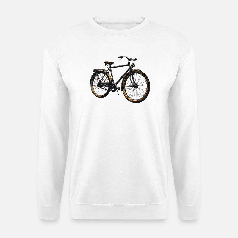 Retro Fahrrad Nachtbild - Unisex Pullover - Weiß