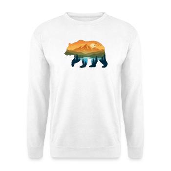 Ours silhouette paysage montagnard - Sweat-shirt Unisexe - blanc - Devant