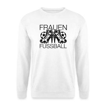 Frauenfussball Fussballschuhe Symbol - Unisex Pullover - Weiß - Vorne