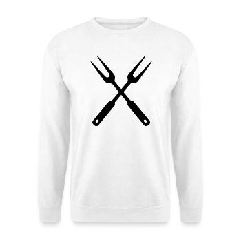 Grillbesteck BBQ Grillmeister Foodtruck Crew - Unisex Pullover - Weiß - Vorne