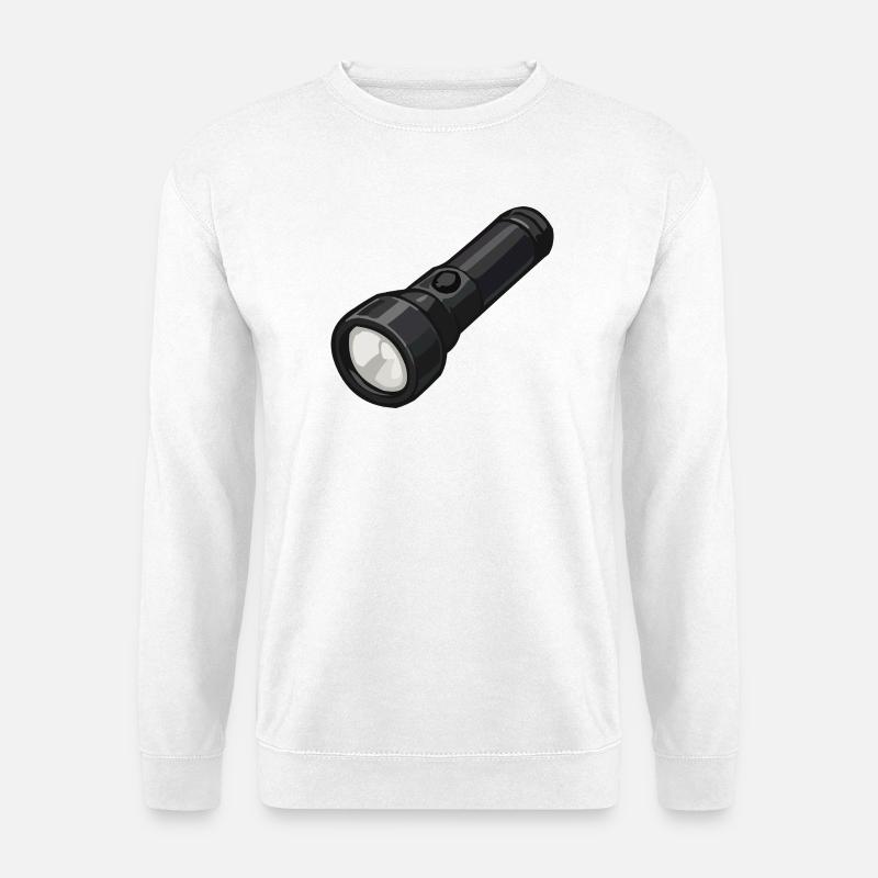 Kompakte Taschenlampe Illustration - Unisex Pullover - Weiß