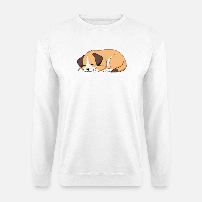 chien endormi - Sweat-shirt Unisexe - blanc