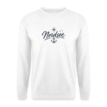 Nordsee Liebe Anker  - Unisex Pullover - Weiß - Vorne