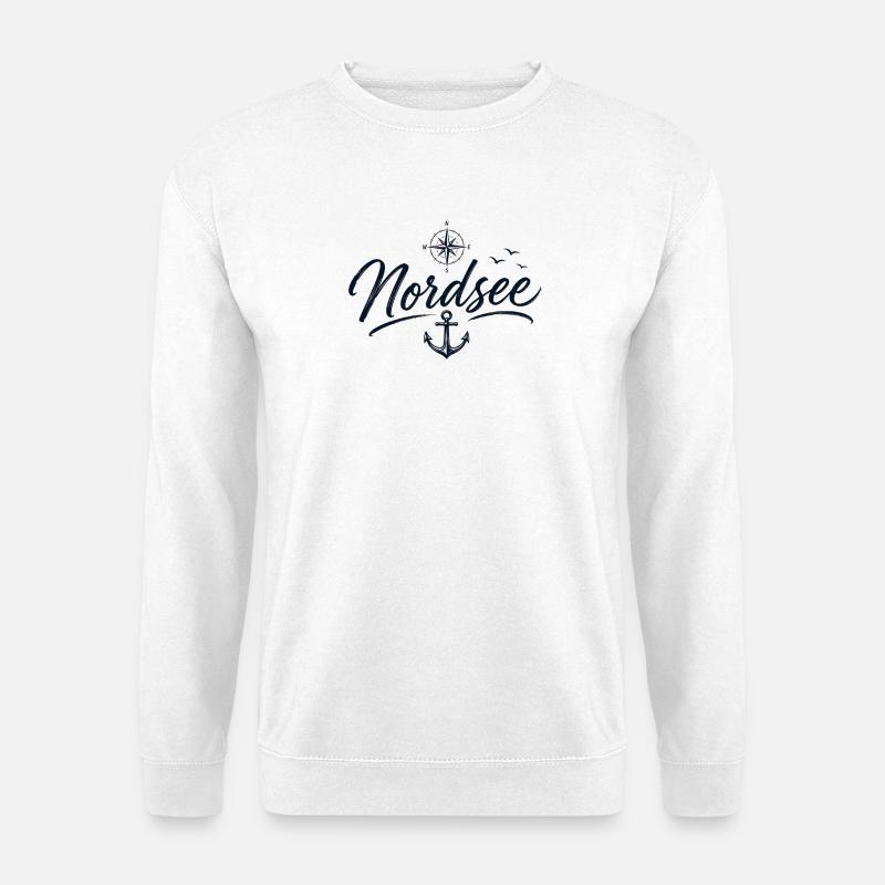 Nordsee Liebe Anker  - Unisex Pullover - Weiß