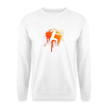 Die Ballsportlerinnen und Fistball passen zusammen - Unisex Pullover - Weiß - Vorne - Alina (178cm) & Michal (187cm)