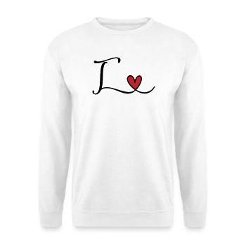 Monogramme de la lettre T avec cœur - Sweat-shirt Unisexe - blanc - Devant