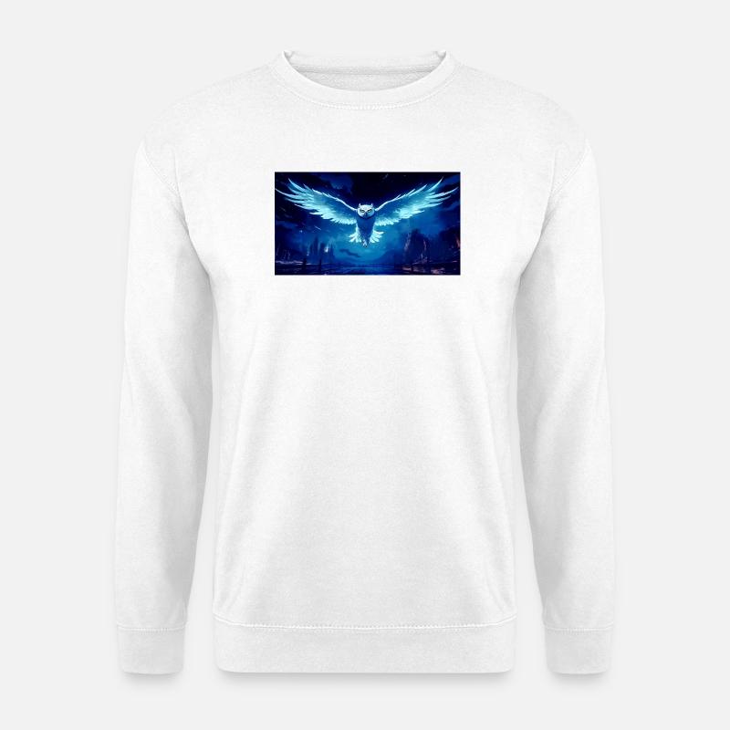 Blue Night Owl Flight - Unisex Sweatshirt - white