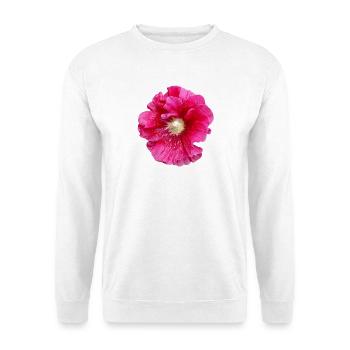 Hollyhock_in_Rain - Unisex Pullover - Weiß - Vorne - Alina (178cm) & Michal (187cm)