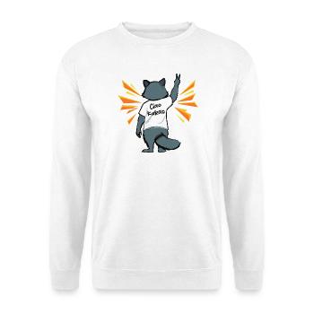 Waschbär Ciao Kakao Lustig - Unisex Pullover - Weiß - Vorne