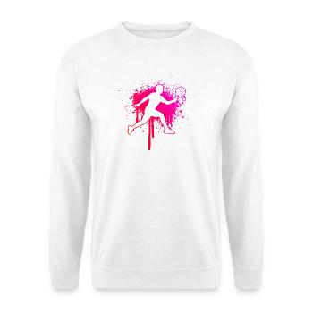 Padel spielen Fans und Padel Bälle passen zusammen - Unisex Pullover - Weiß - Vorne - Alina (178cm) & Michal (187cm)